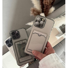 Силіконовий прозорий чохол з кишенею iPhone 15 Pro Max